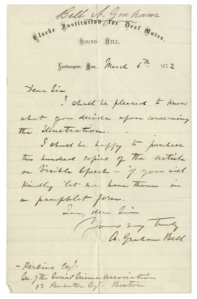 Alexander Graham Bell Autograph Letter Signed Regarding ''Visible Speech''